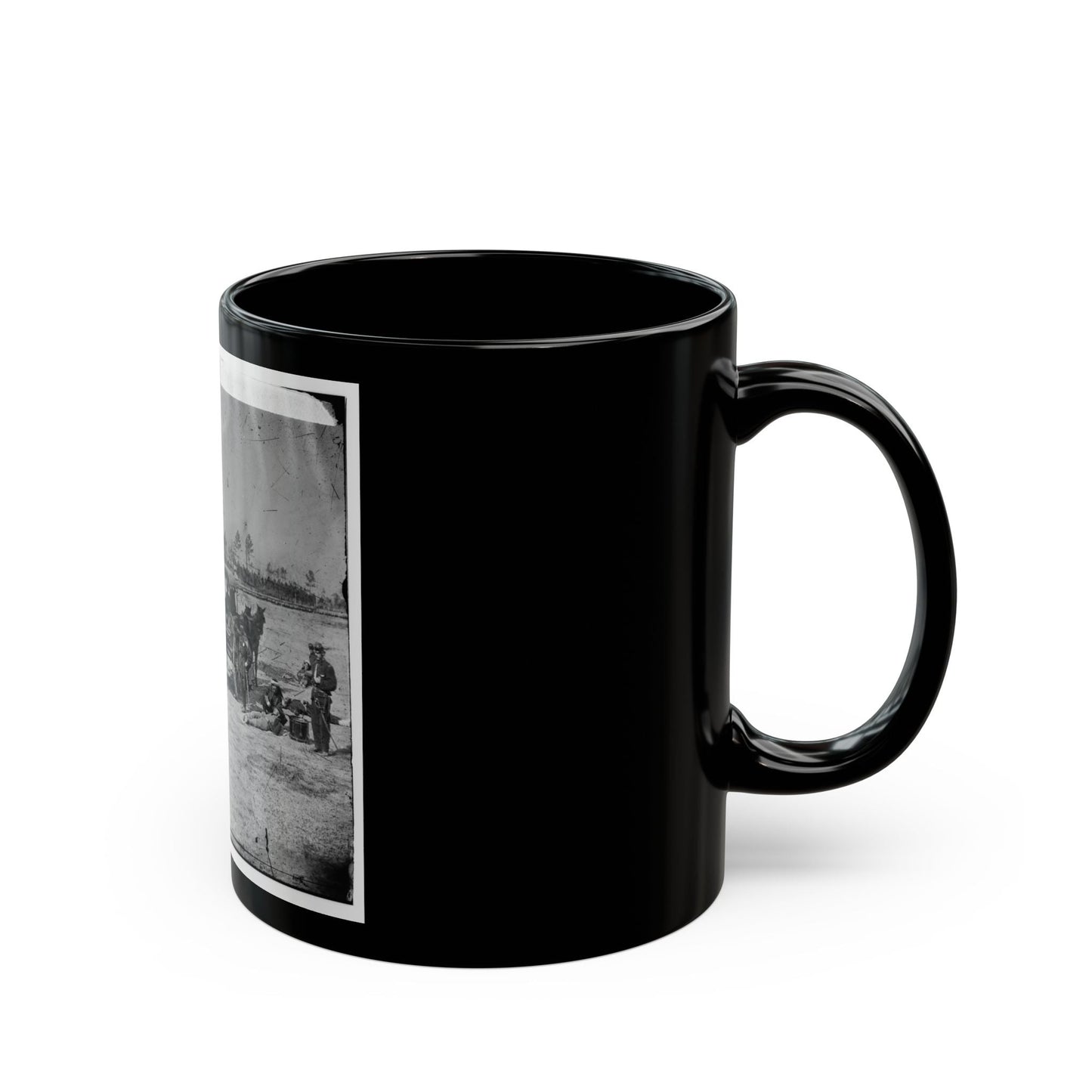 Ambulance Corps. Method Of Removing Wounded From The Field (U.S. Civil War) Black Coffee Mug-The Sticker Space