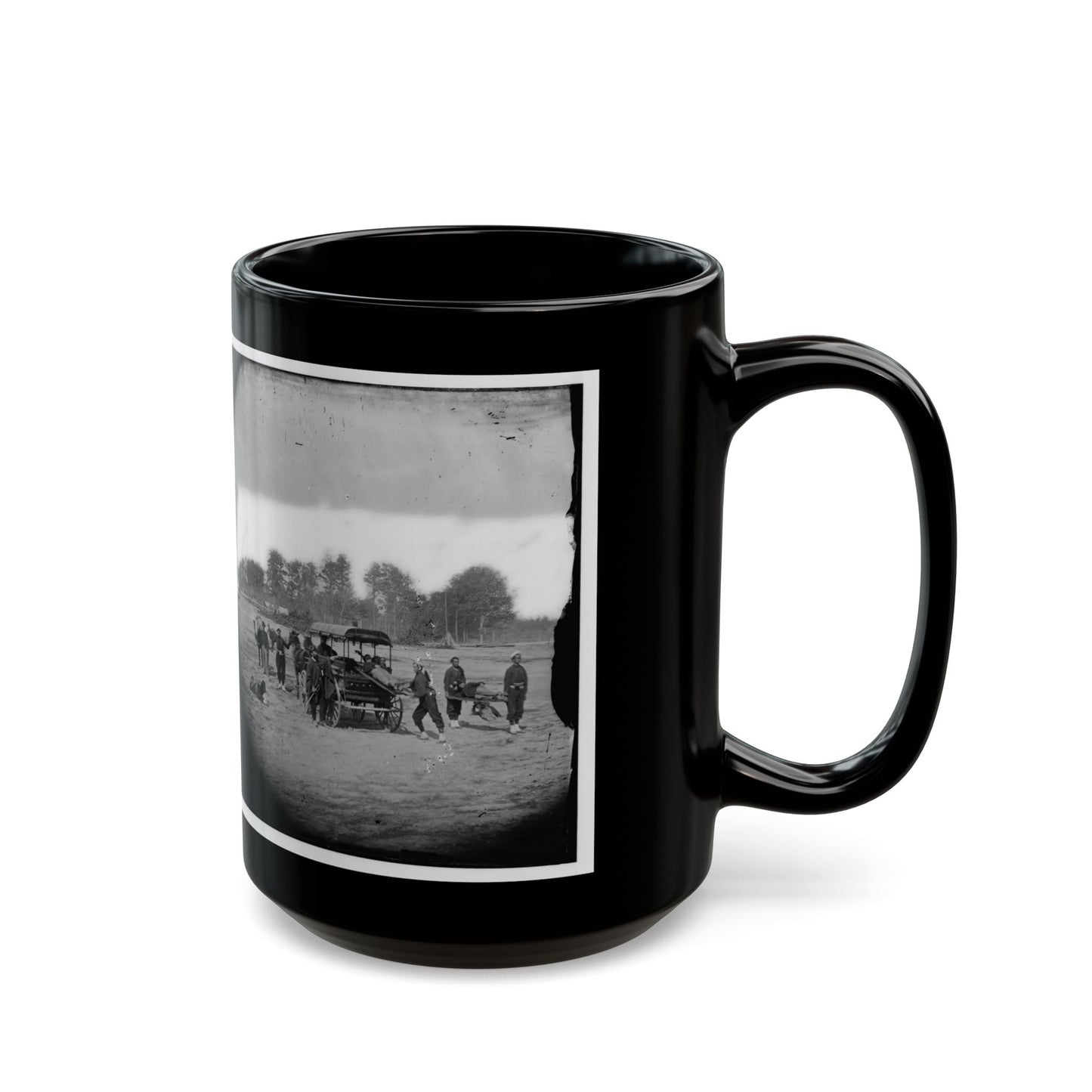 Ambulance Drill In The Field (U.S. Civil War) Black Coffee Mug