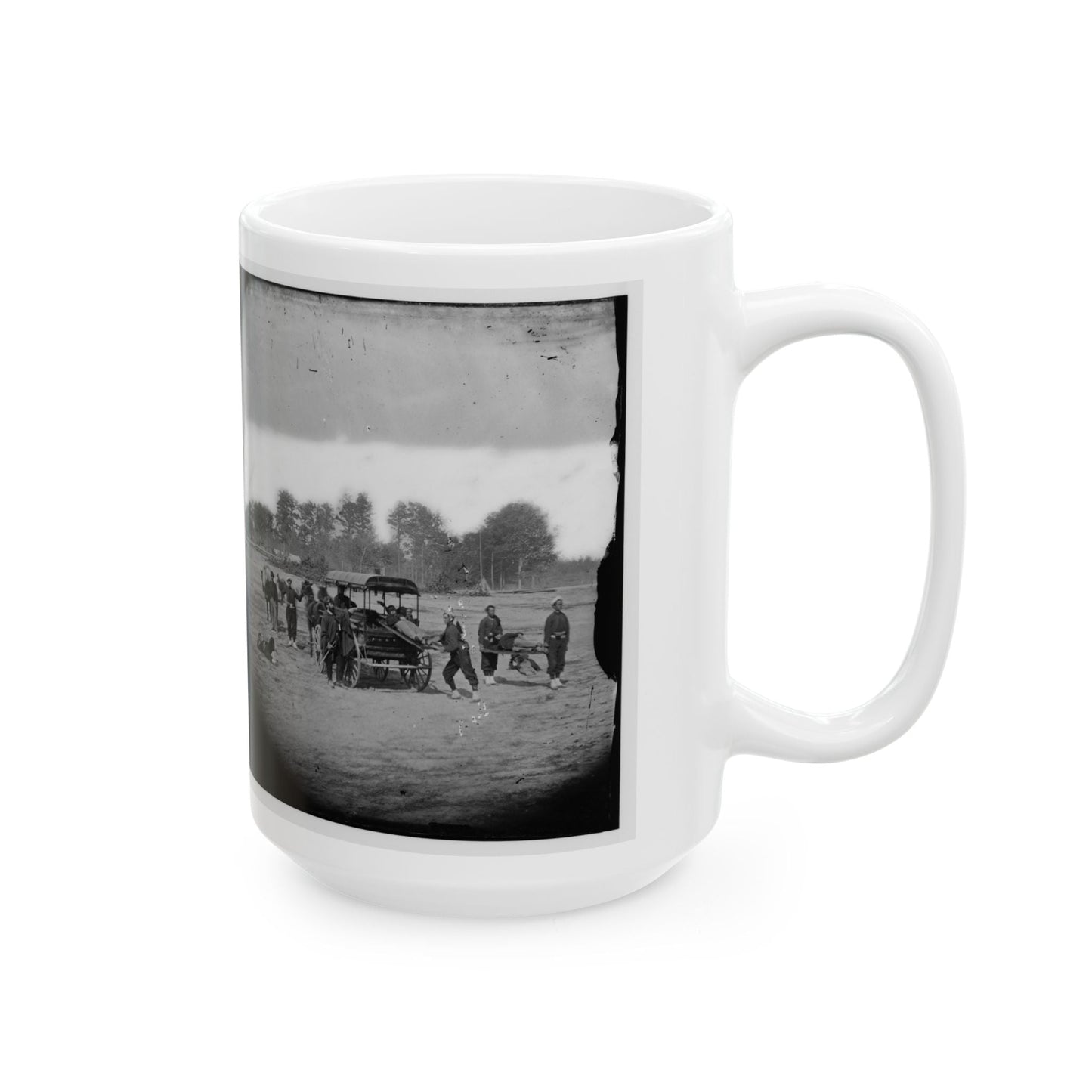 Ambulance Drill In The Field (U.S. Civil War) White Coffee Mug-The Sticker Space