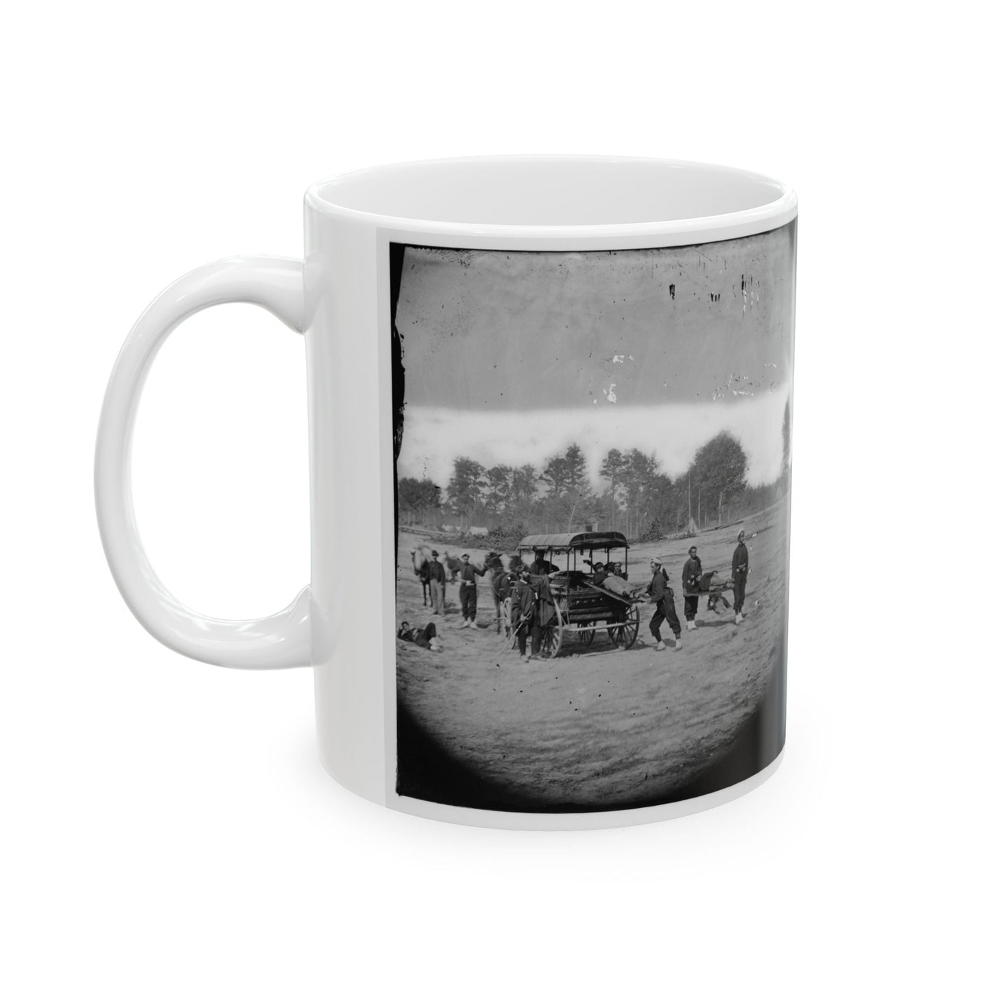 Ambulance Drill In The Field (U.S. Civil War) White Coffee Mug-The Sticker Space