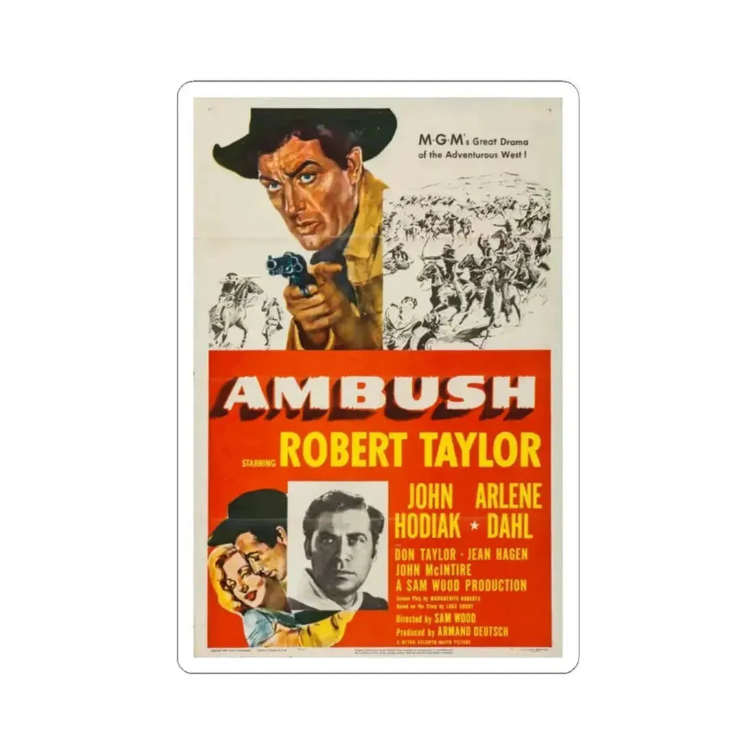 Ambush 1950 Movie Poster - STICKER Vinyl Kiss-Cut Decal 2 Inch White - The Sticker Space