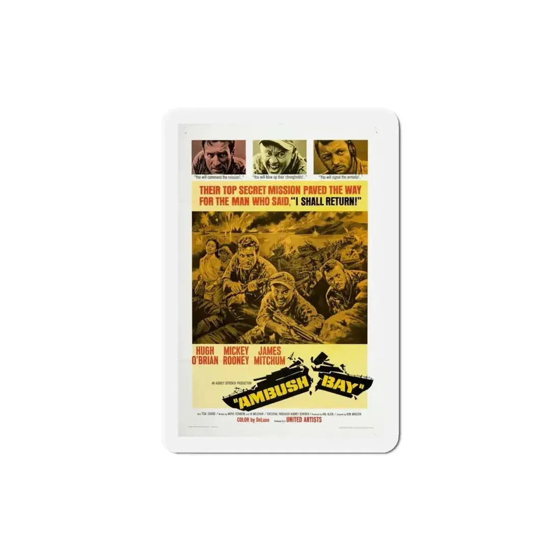 Ambush Bay 1966 Movie Poster Refrigerator Magnet 4 Inch - The Sticker Space