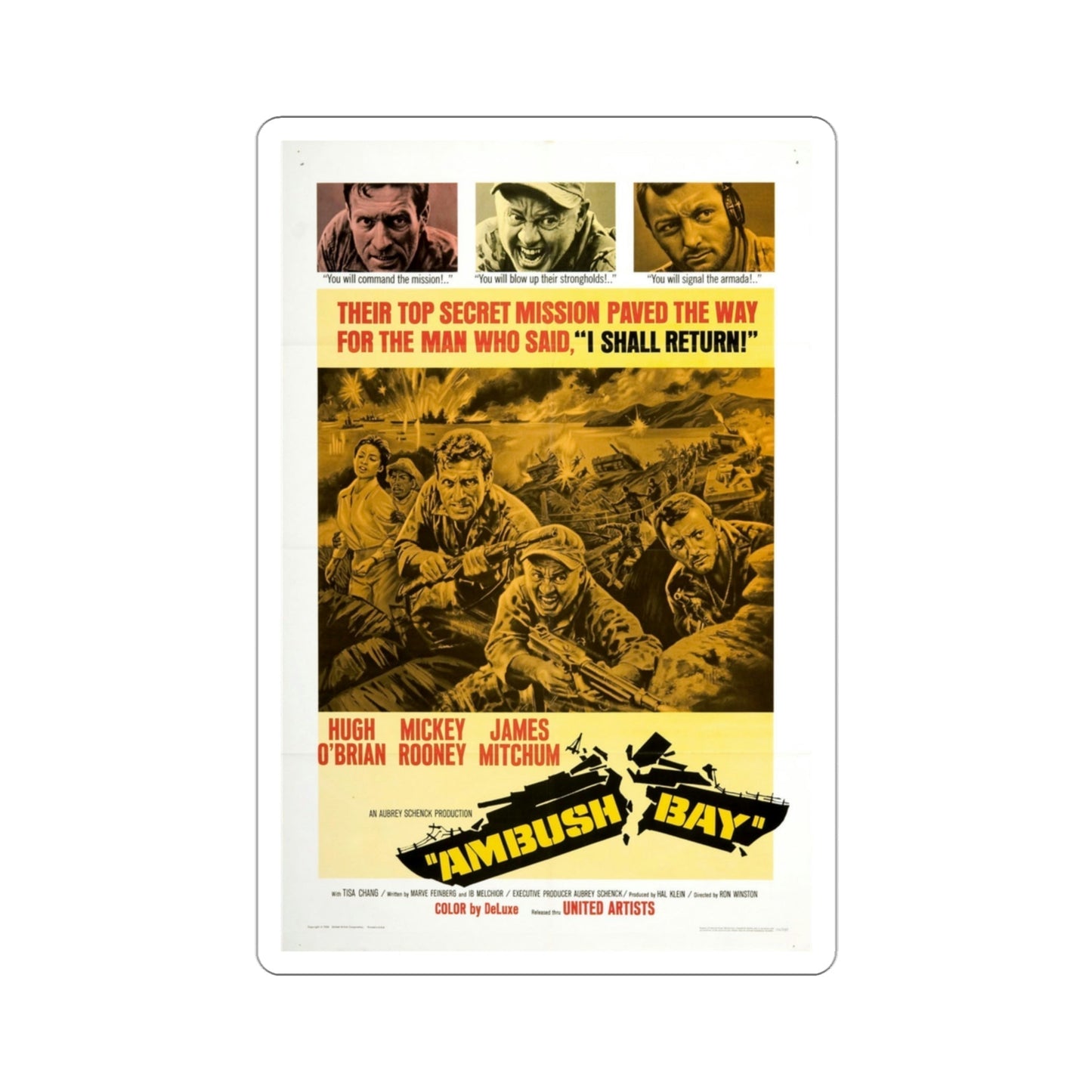 Ambush Bay 1966 Movie Poster STICKER Vinyl Die-Cut Decal-3 Inch-The Sticker Space