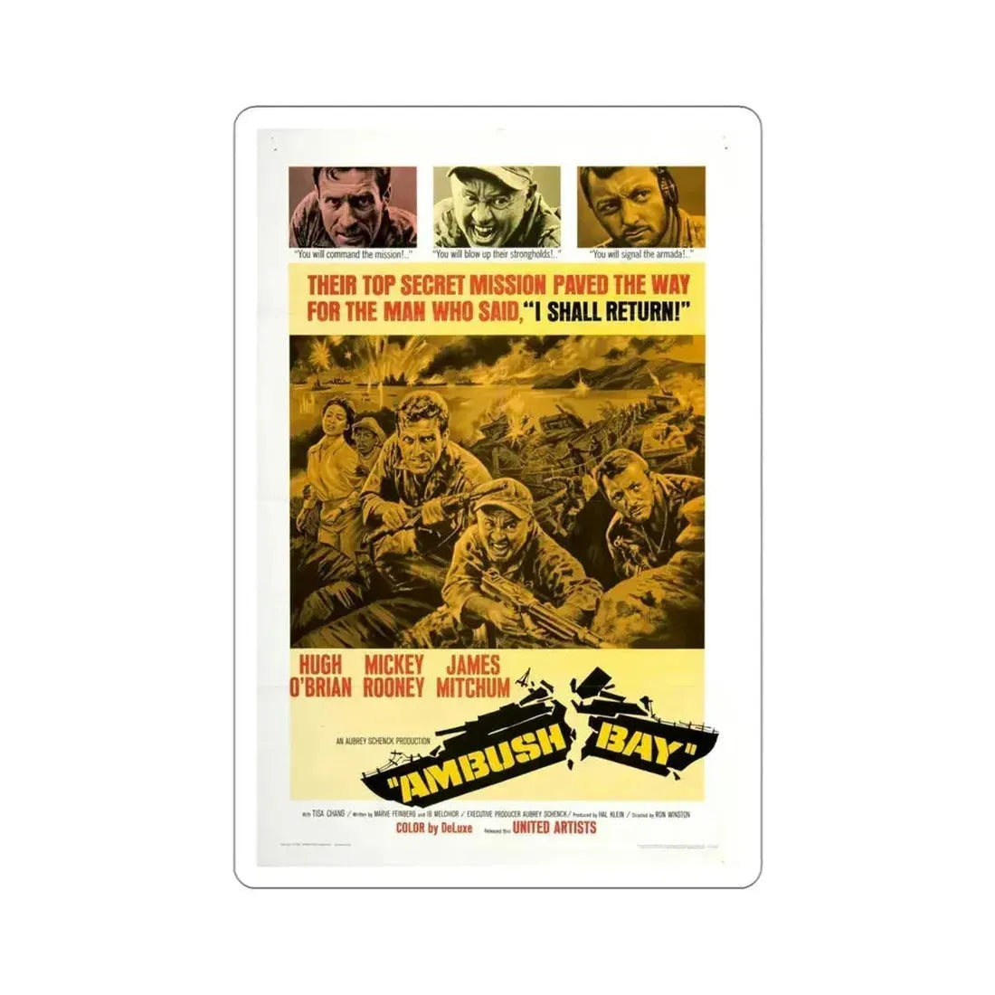 Ambush Bay 1966 Movie Poster STICKER Vinyl Die-Cut Decal 4 Inch - The Sticker Space