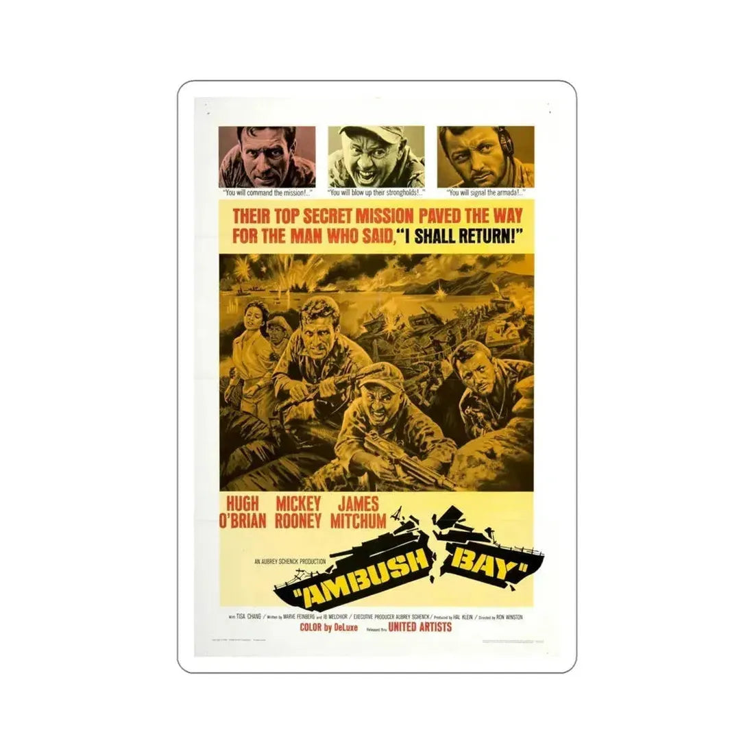Ambush Bay 1966 Movie Poster STICKER Vinyl Die-Cut Decal 5 Inch - The Sticker Space