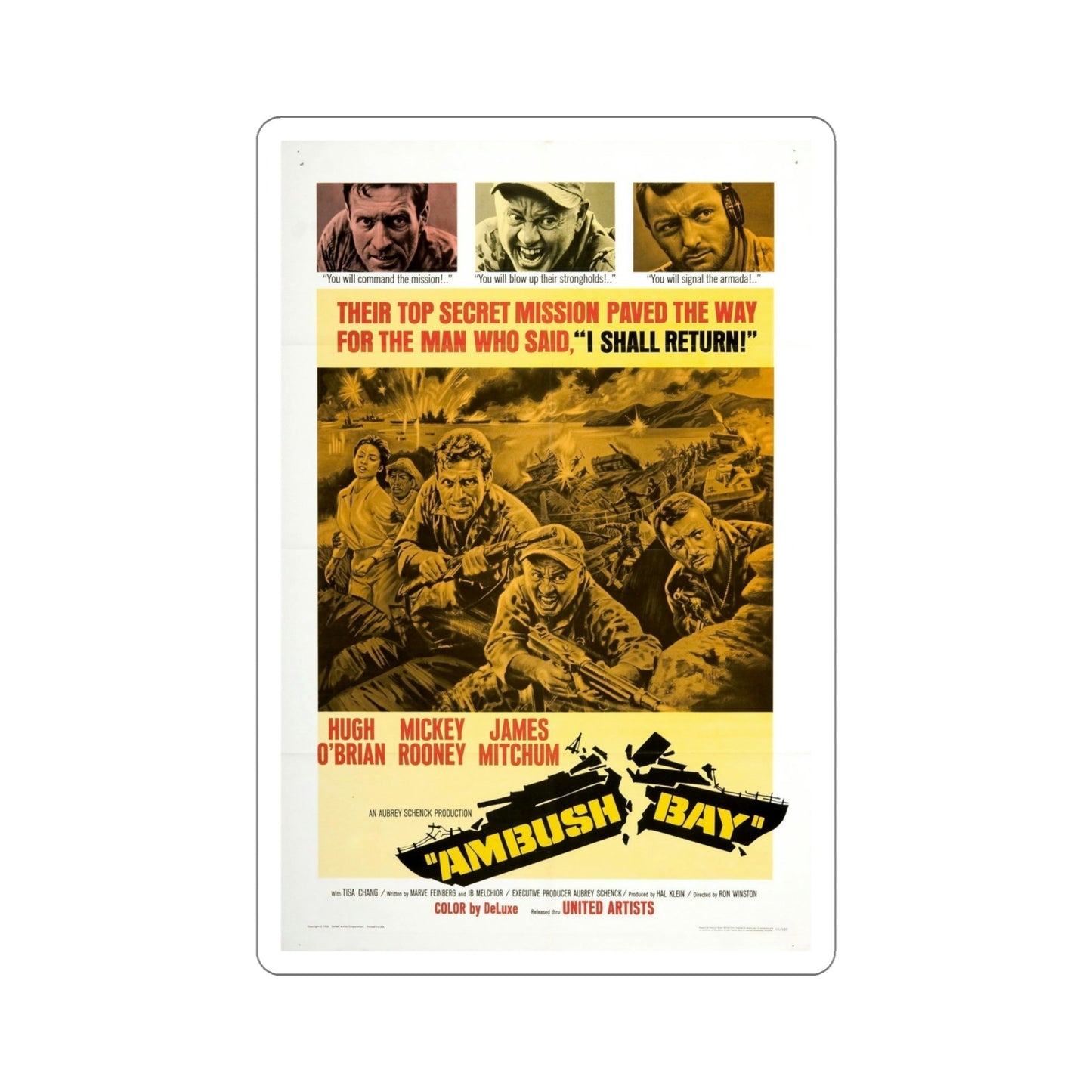 Ambush Bay 1966 Movie Poster STICKER Vinyl Die-Cut Decal-5 Inch-The Sticker Space