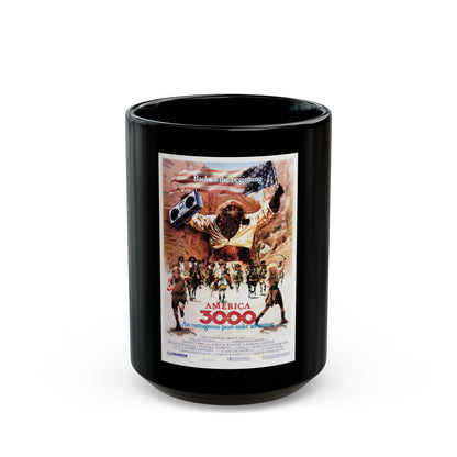 AMERICA 3000 1986 Movie Poster - Black Coffee Mug-15oz-The Sticker Space