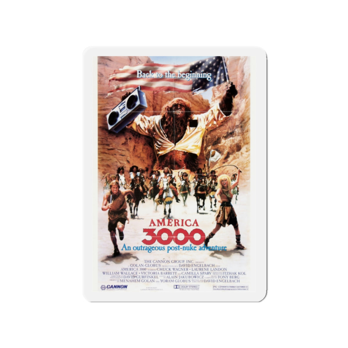 AMERICA 3000 1986 Movie Poster - Die-Cut Magnet-2" x 2"-The Sticker Space