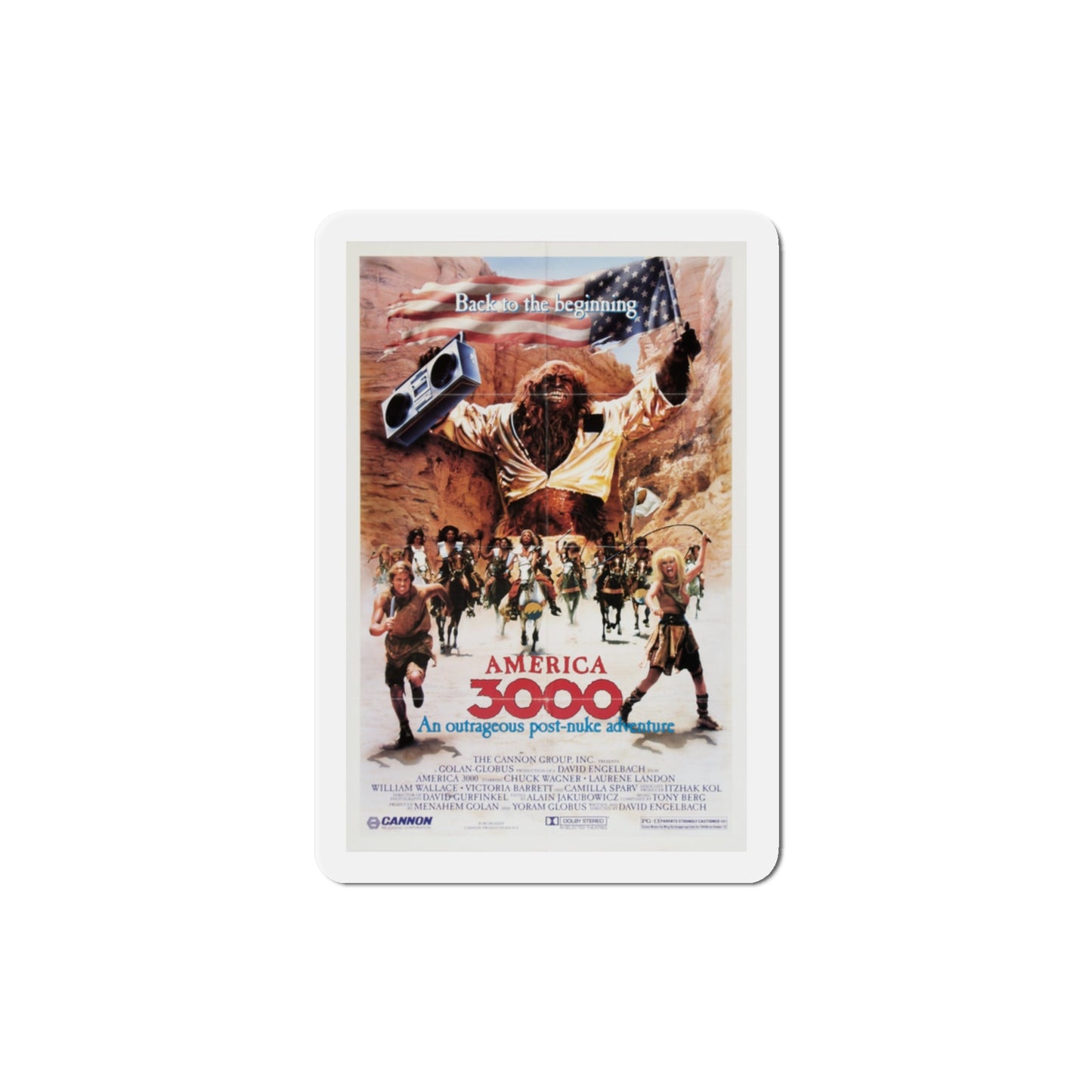 America 3000 1986 Movie Poster Die-Cut Magnet-3" x 3"-The Sticker Space