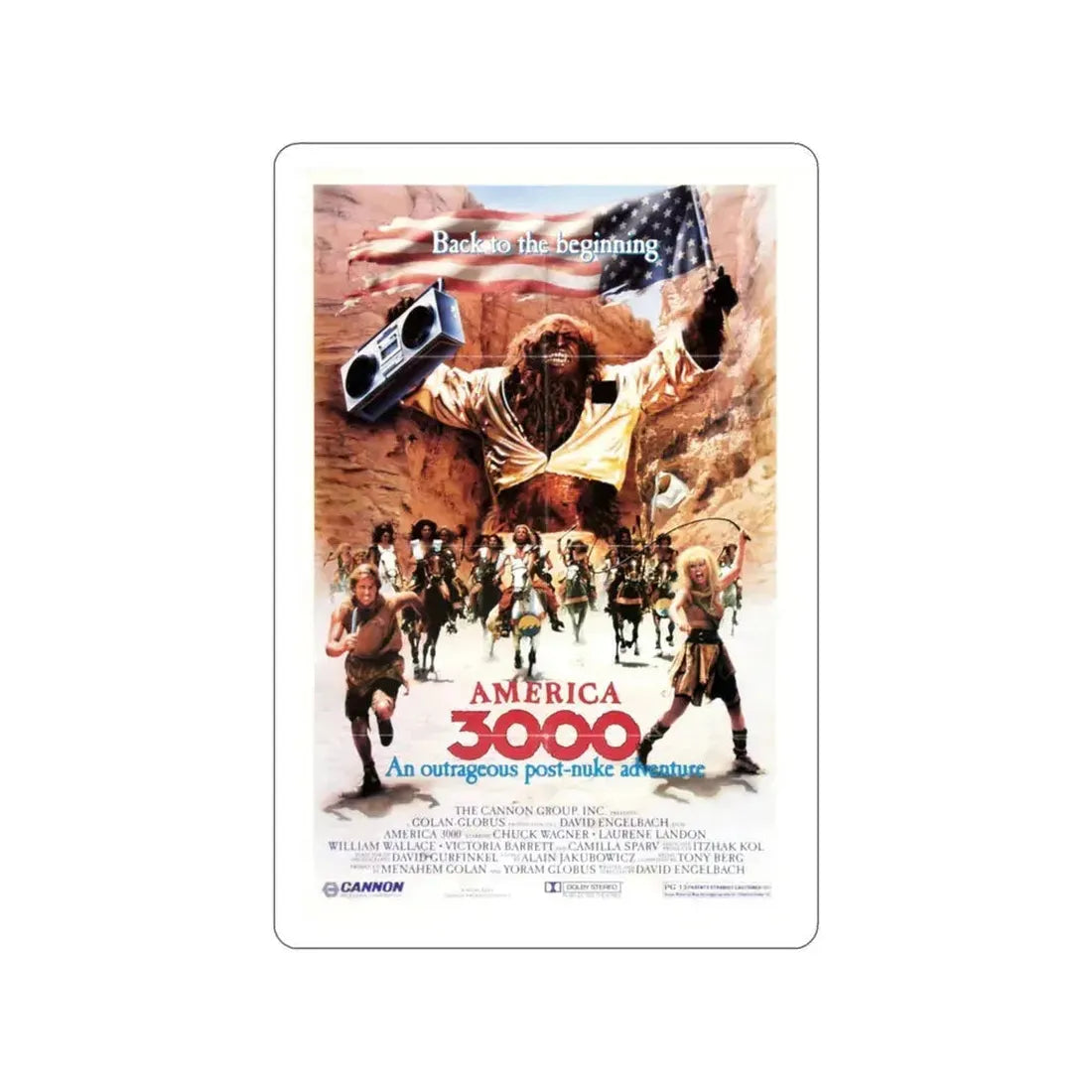 AMERICA 3000 1986 Movie Poster STICKER Vinyl Die-Cut Decal 3 Inch - The Sticker Space