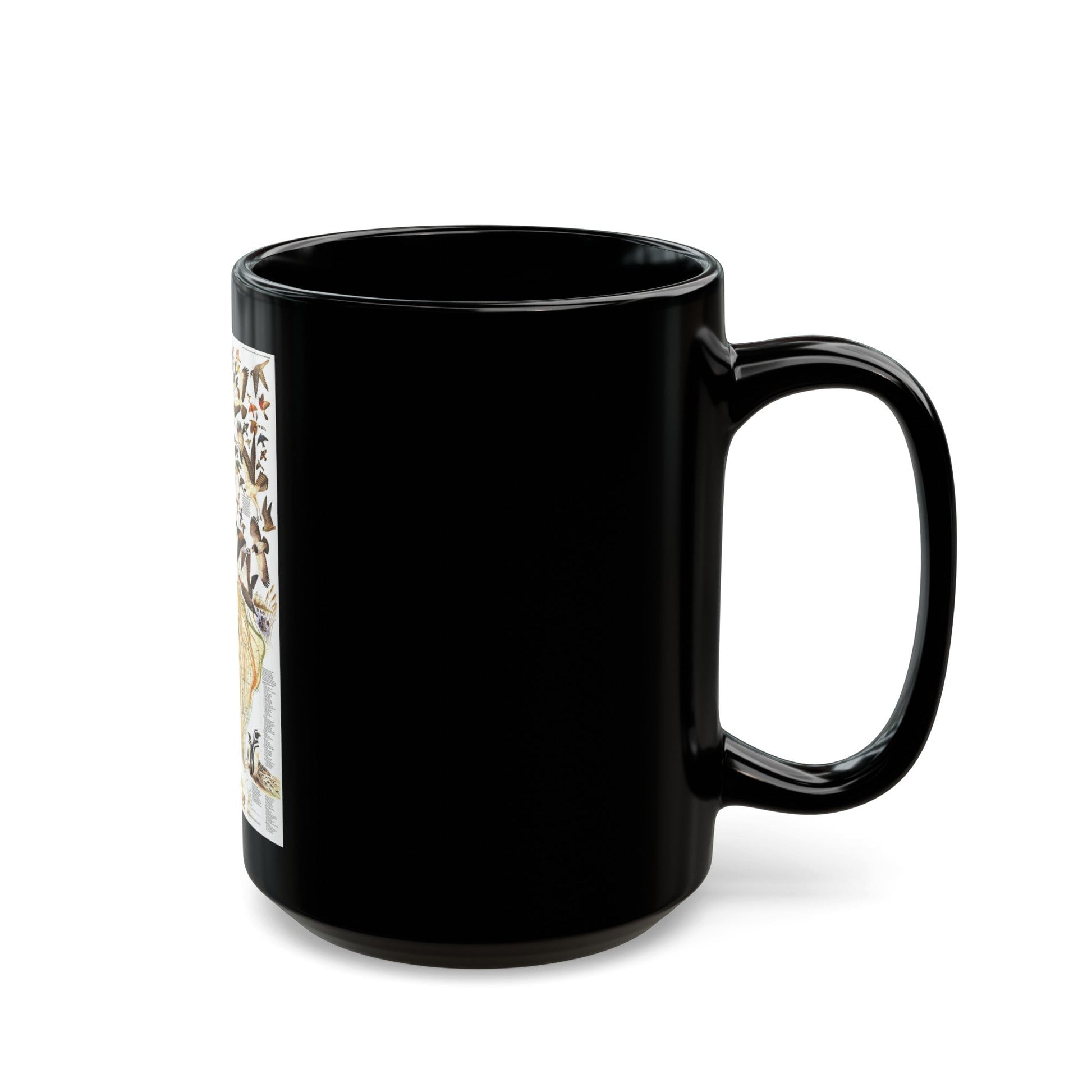 America - Bird Migration (1969) (Map) Black Coffee Mug-The Sticker Space