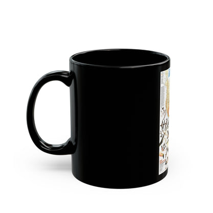 America - Bird Migration (1969) (Map) Black Coffee Mug-The Sticker Space