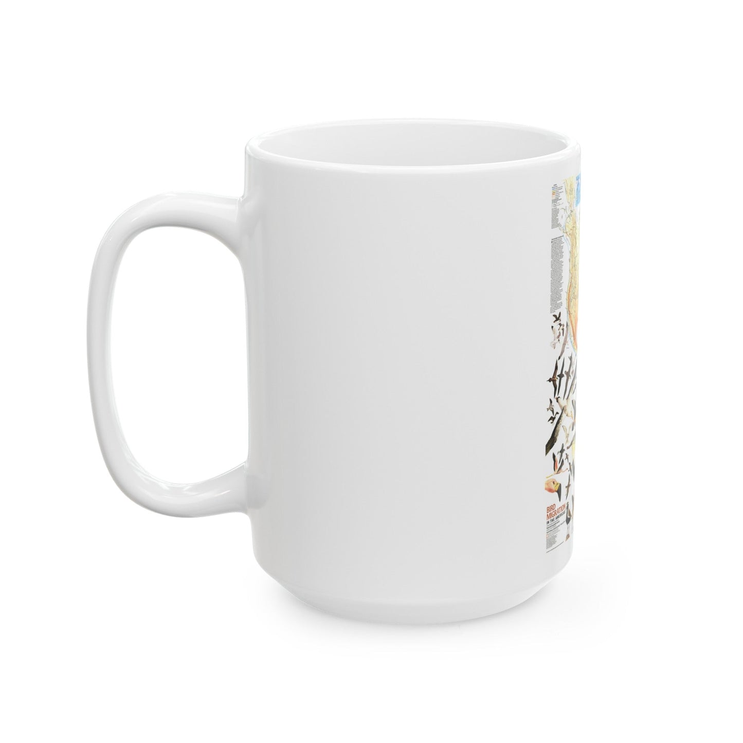 America - Bird Migration (1969) (Map) White Coffee Mug-The Sticker Space