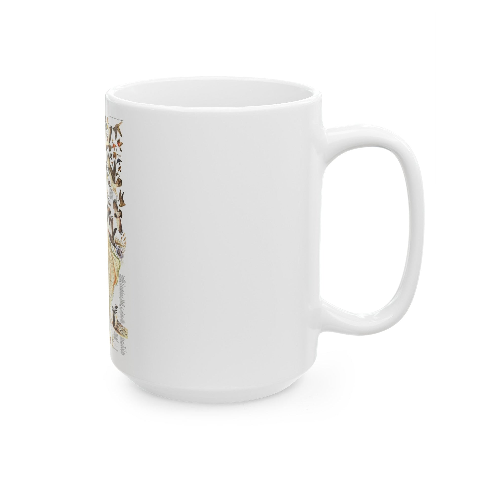 America - Bird Migration (1969) (Map) White Coffee Mug-The Sticker Space