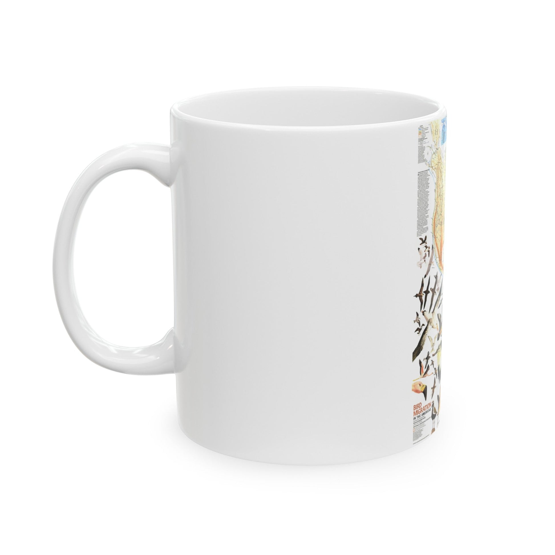 America - Bird Migration (1969) (Map) White Coffee Mug-The Sticker Space