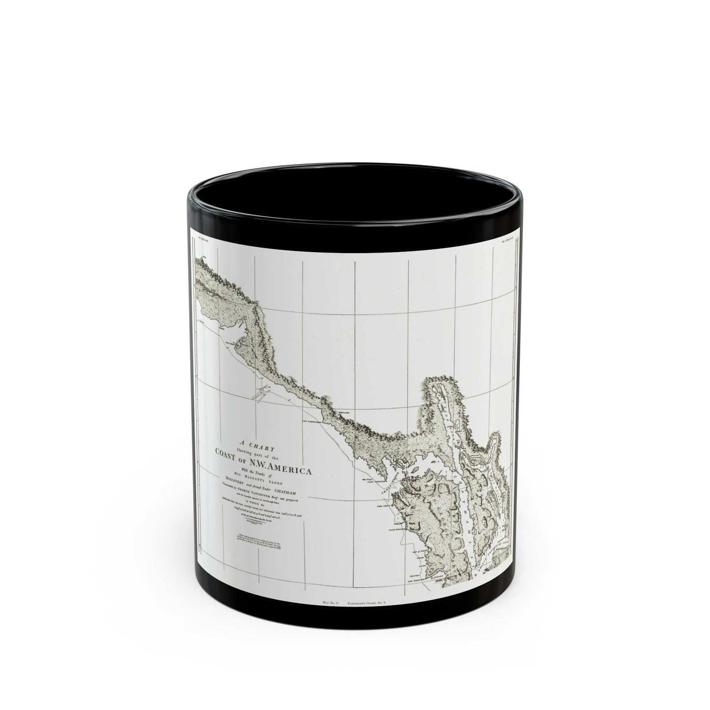 America - NorthWest Coast (1898) (Map) Black Coffee Mug-11oz-The Sticker Space