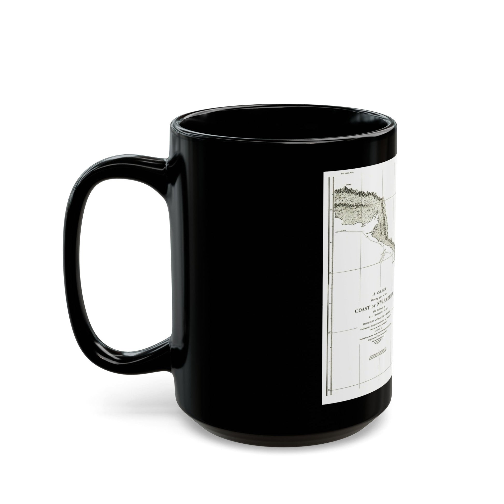 America - NorthWest Coast (1898) (Map) Black Coffee Mug-The Sticker Space