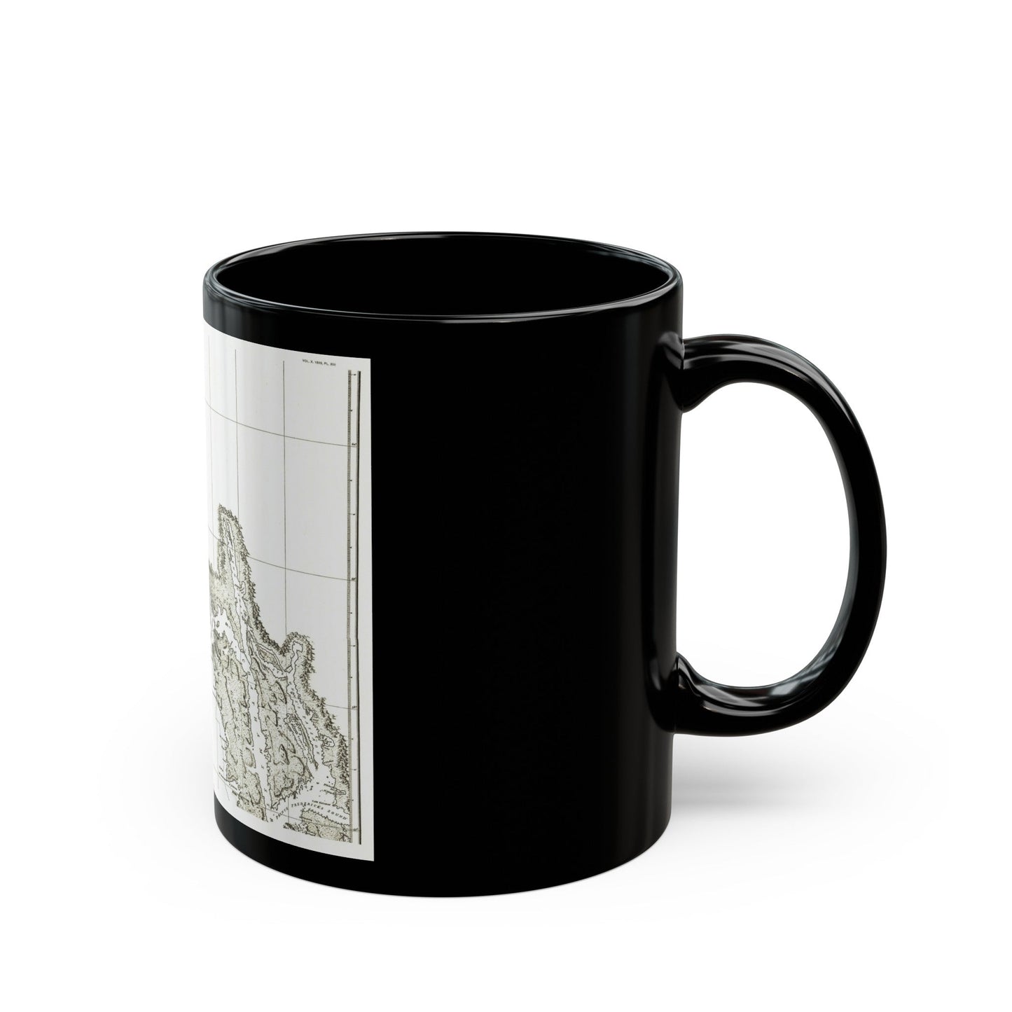 America - NorthWest Coast (1898) (Map) Black Coffee Mug-The Sticker Space