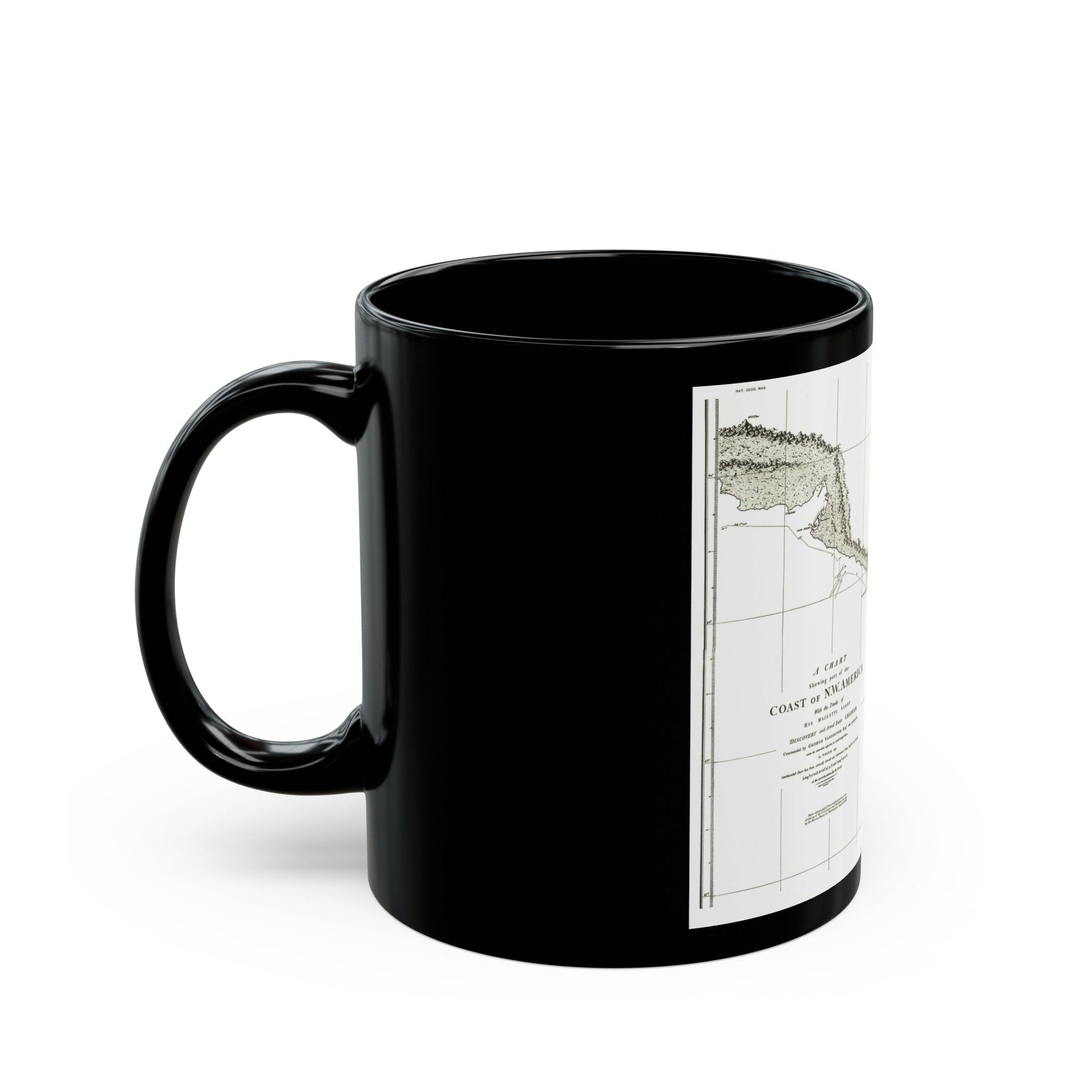 America - NorthWest Coast (1898) (Map) Black Coffee Mug-The Sticker Space