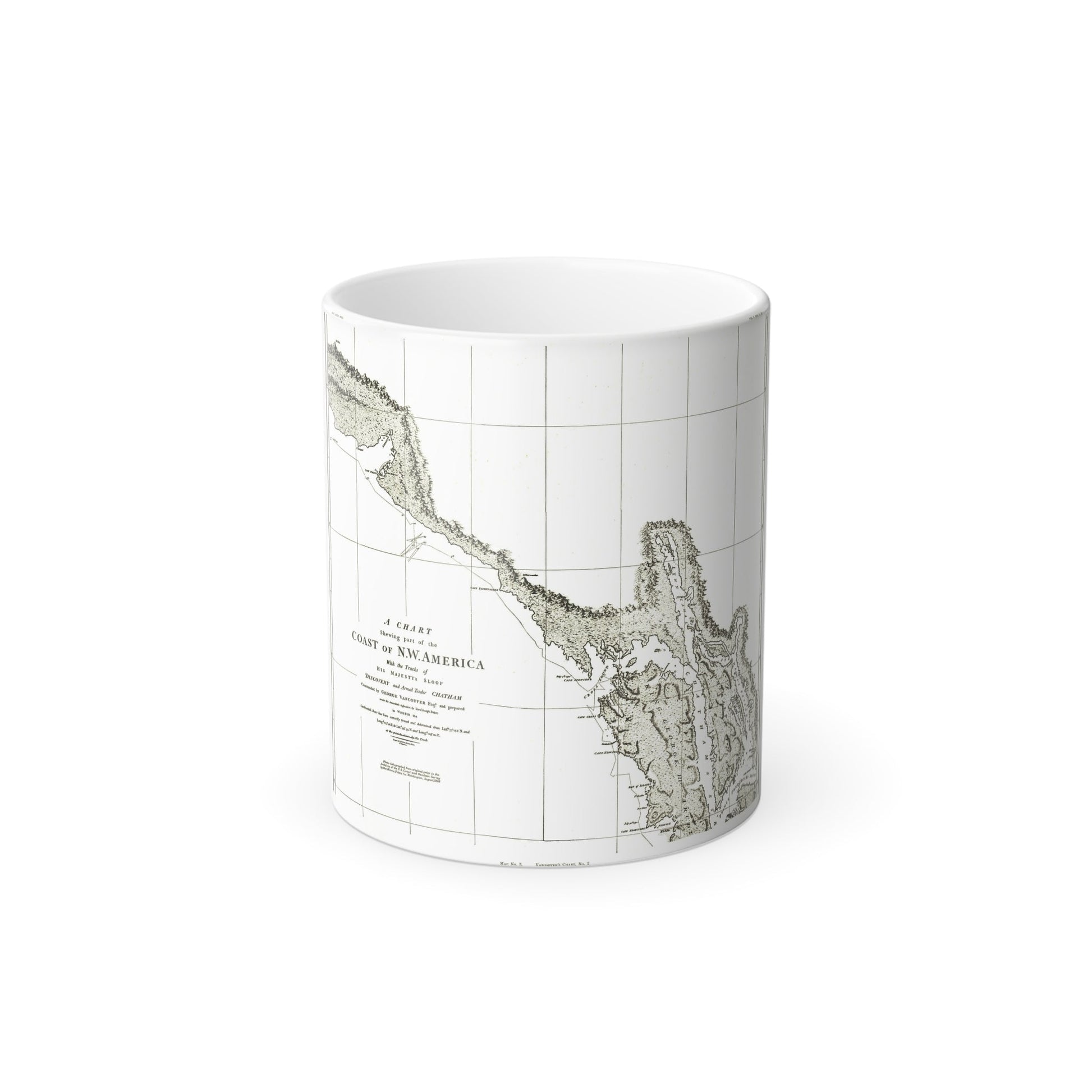 America - NorthWest Coast (1898) (Map) Color Changing Mug 11oz-11oz-The Sticker Space