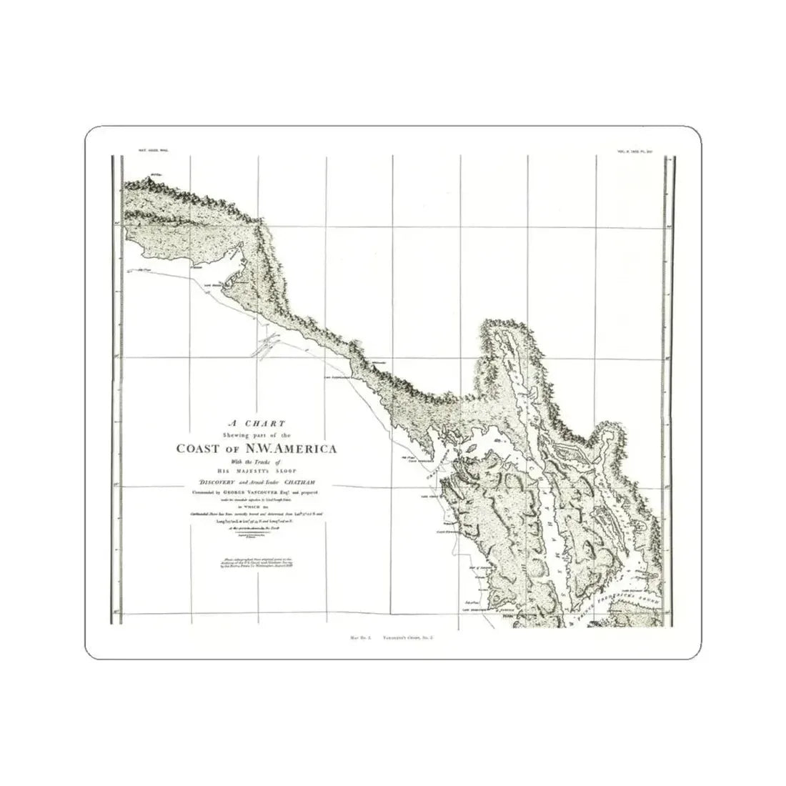 America - NorthWest Coast (1898) (Map) STICKER Vinyl Kiss-Cut Decal 4 Inch White - The Sticker Space