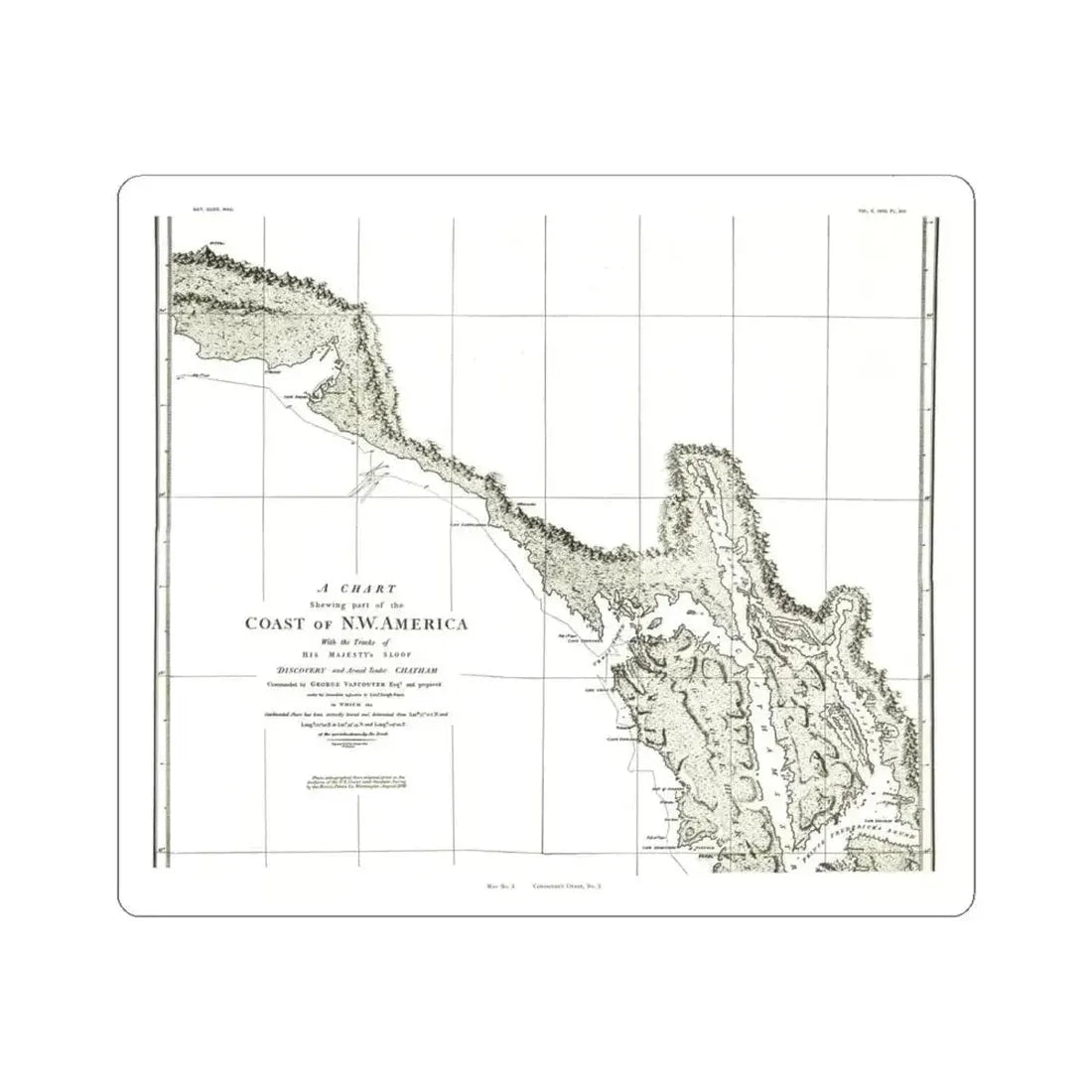 America - NorthWest Coast (1898) (Map) STICKER Vinyl Kiss-Cut Decal 6 Inch White - The Sticker Space