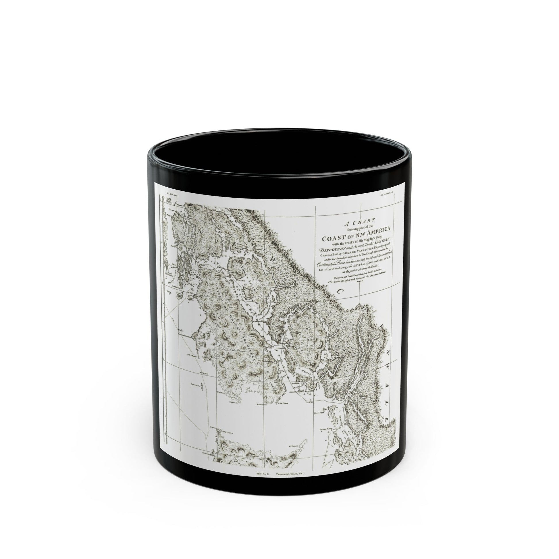 America - NorthWest Coast (1899) (Map) Black Coffee Mug-11oz-The Sticker Space