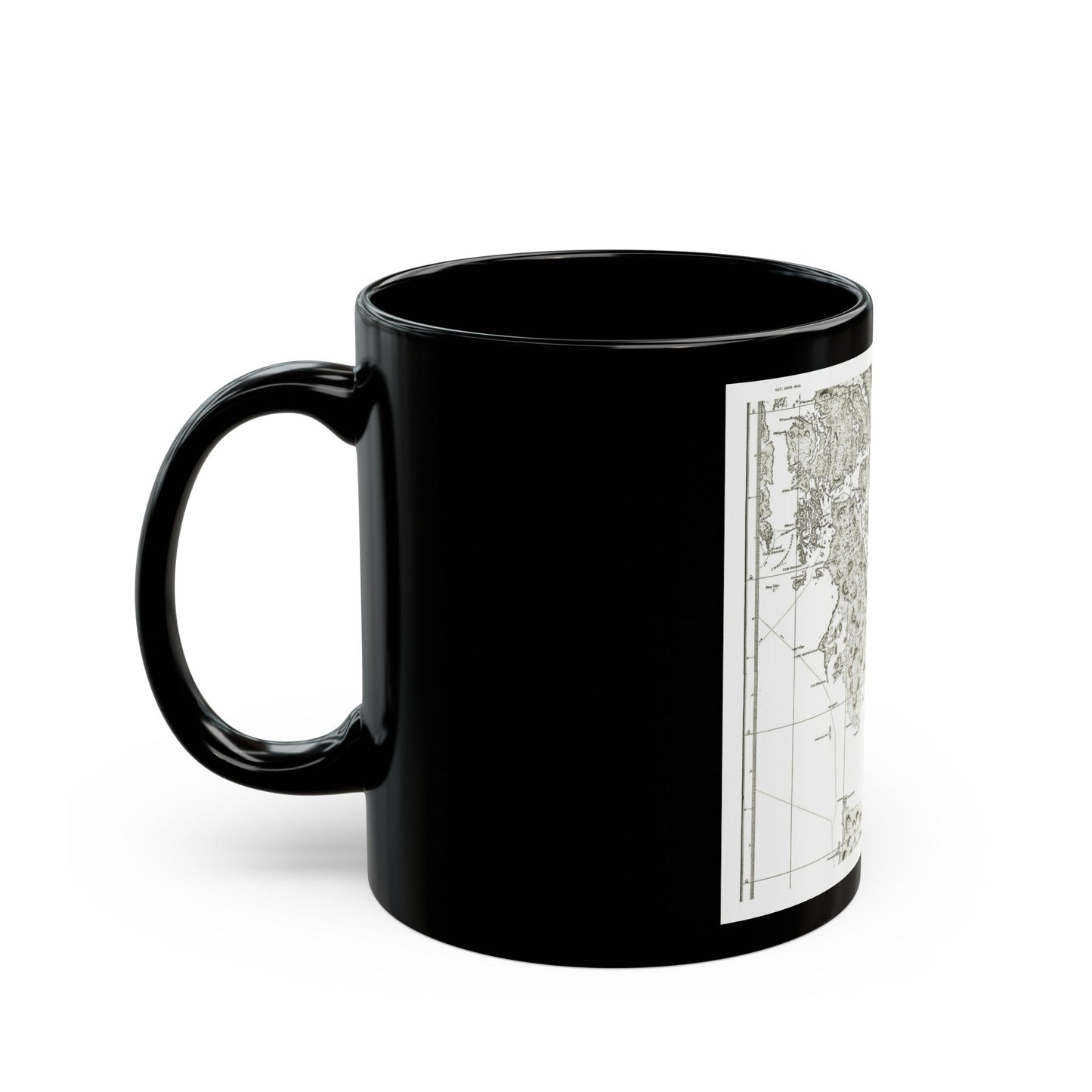 America - NorthWest Coast (1899) (Map) Black Coffee Mug-The Sticker Space