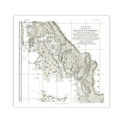 America - NorthWest Coast (1899) (Map) STICKER Vinyl Kiss-Cut Decal 2 Inch White - The Sticker Space