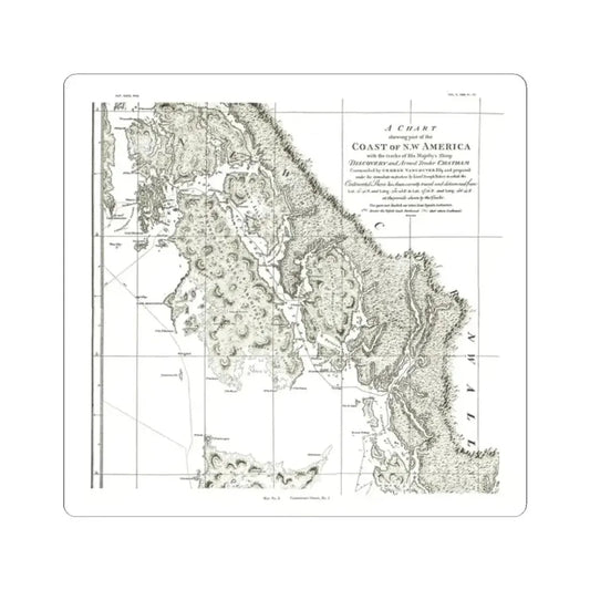 America - NorthWest Coast (1899) (Map) STICKER Vinyl Kiss-Cut Decal 2 Inch White - The Sticker Space