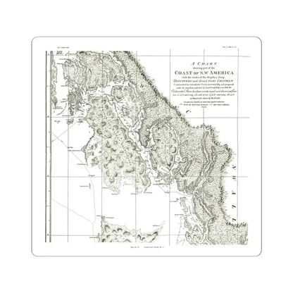 America - NorthWest Coast (1899) (Map) STICKER Vinyl Kiss-Cut Decal 4 Inch White - The Sticker Space