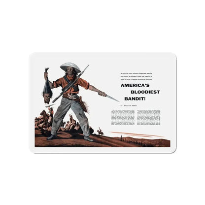 America's Bloodiest Bandit, Fury magazine, December 1957 (Magazine Illustration) Refrigerator Magnet 4 Inch - The Sticker Space