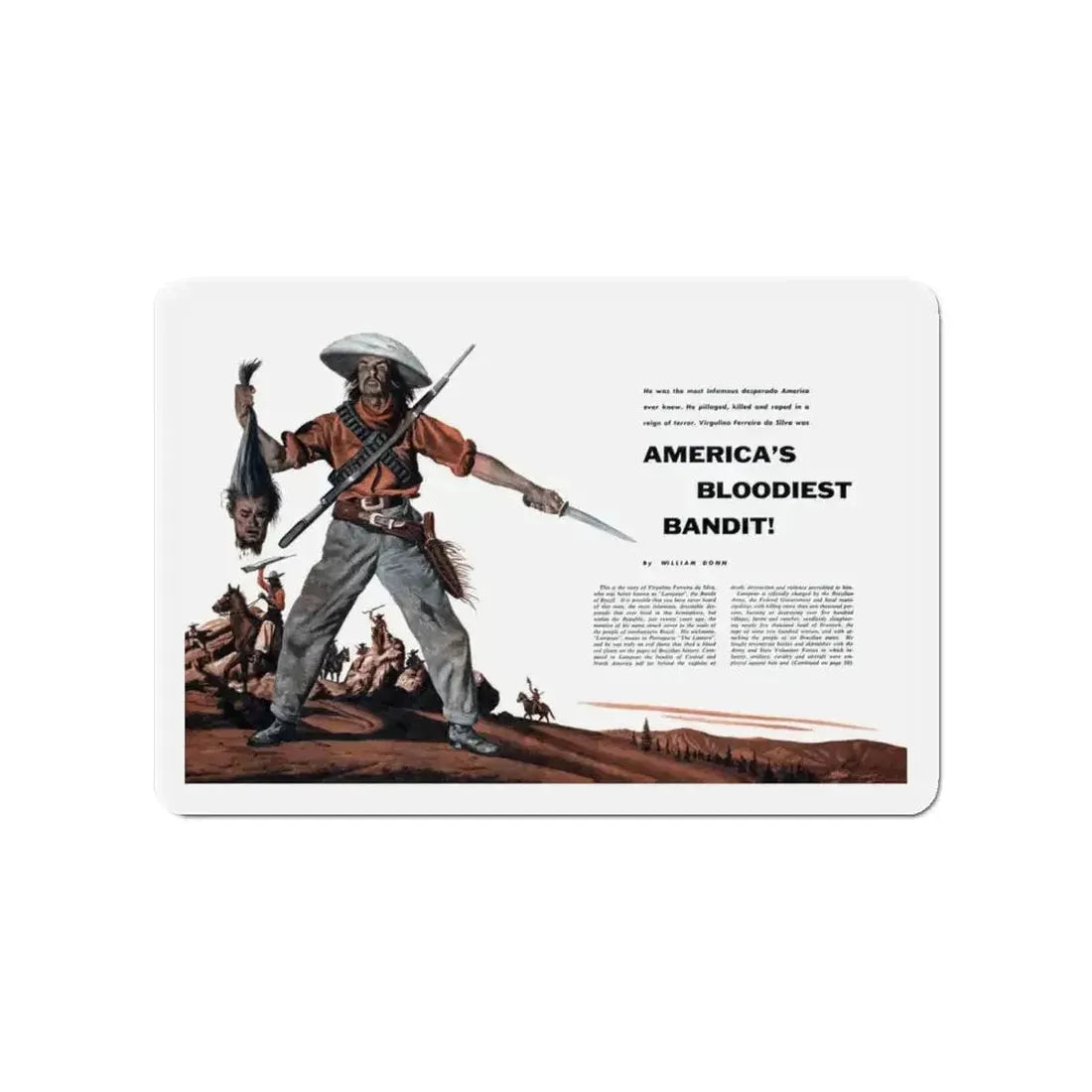 America's Bloodiest Bandit, Fury magazine, December 1957 (Magazine Illustration) Refrigerator Magnet - The Sticker Space