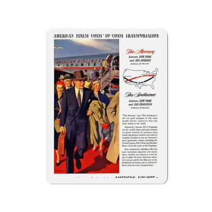 American Airlines ad, 1950_1 (Magazine Illustration) Refrigerator Magnet 2 Inch - The Sticker Space