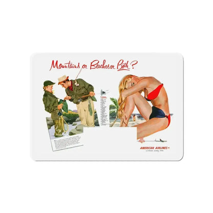 American Airlines ad, 1952 (Magazine Illustration) Refrigerator Magnet 4 Inch - The Sticker Space