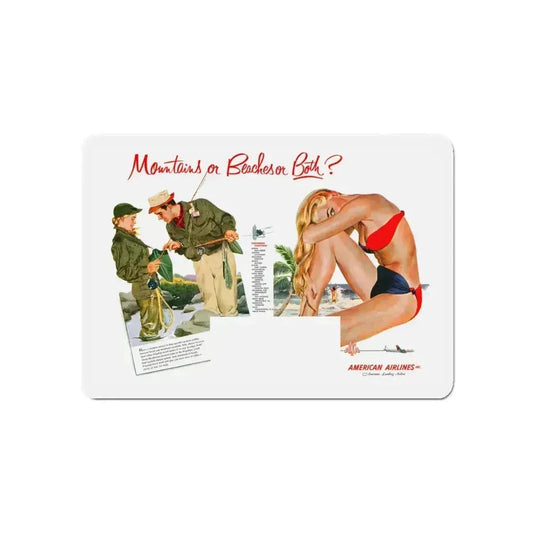 American Airlines ad, 1952 (Magazine Illustration) Refrigerator Magnet 6 Inch - The Sticker Space
