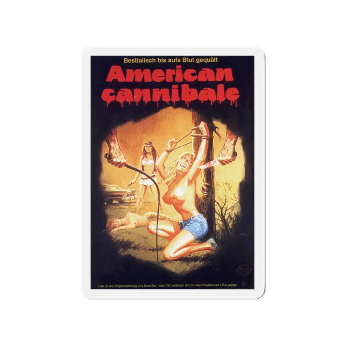 AMERICAN CANNIBALE (AKA SNUFF) 1975 Movie Poster - Refrigerator Magnet 3 Inch - The Sticker Space
