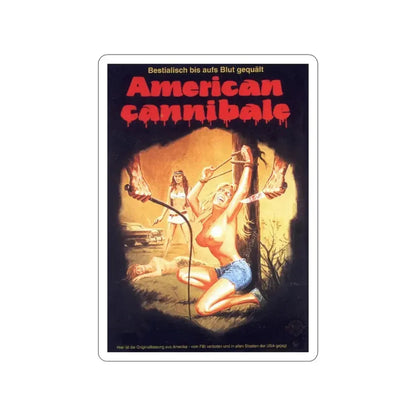 AMERICAN CANNIBALE (AKA SNUFF) 1975 Movie Poster STICKER Vinyl Die-Cut Decal 4 Inch - The Sticker Space
