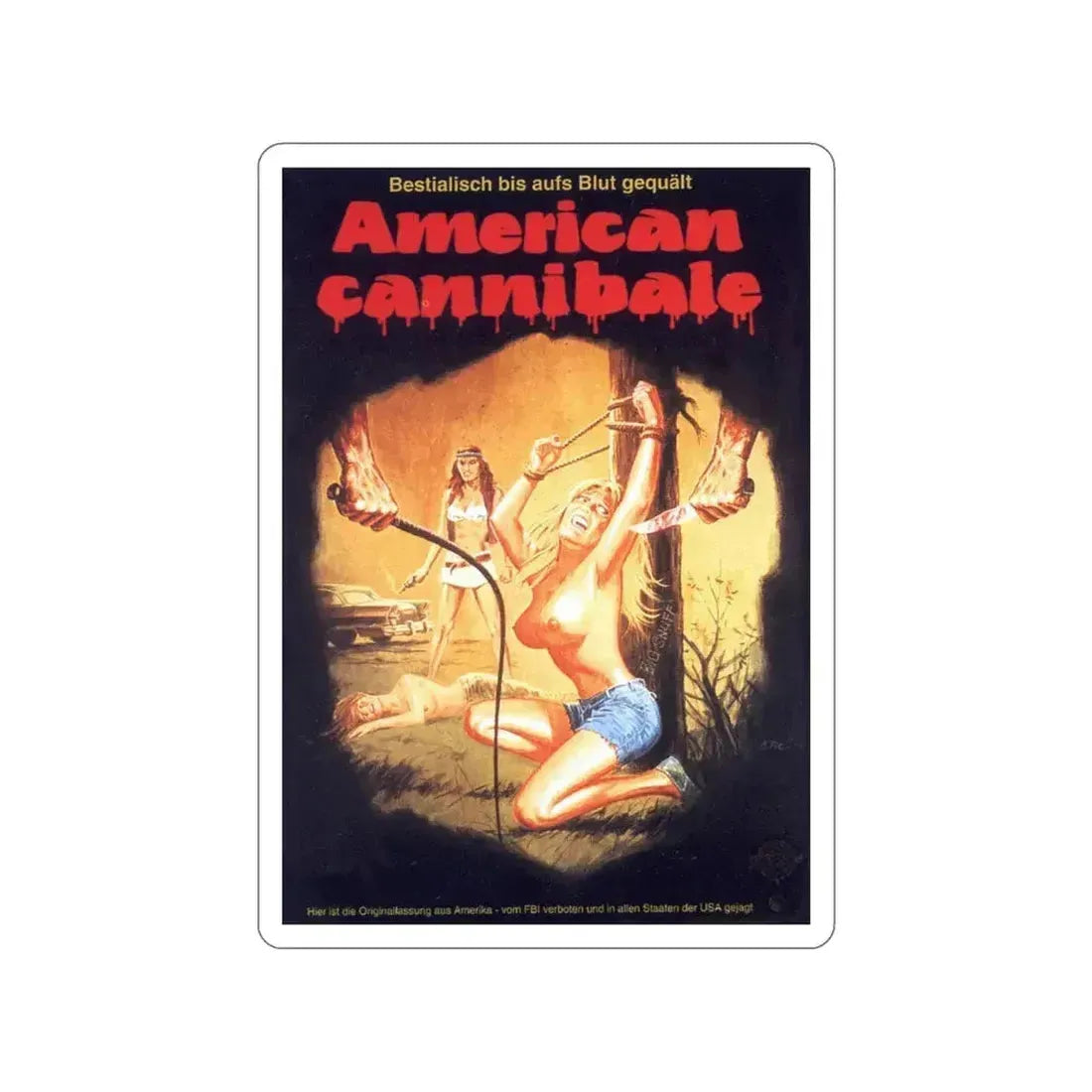 AMERICAN CANNIBALE (AKA SNUFF) 1975 Movie Poster STICKER Vinyl Die-Cut Decal 5 Inch - The Sticker Space