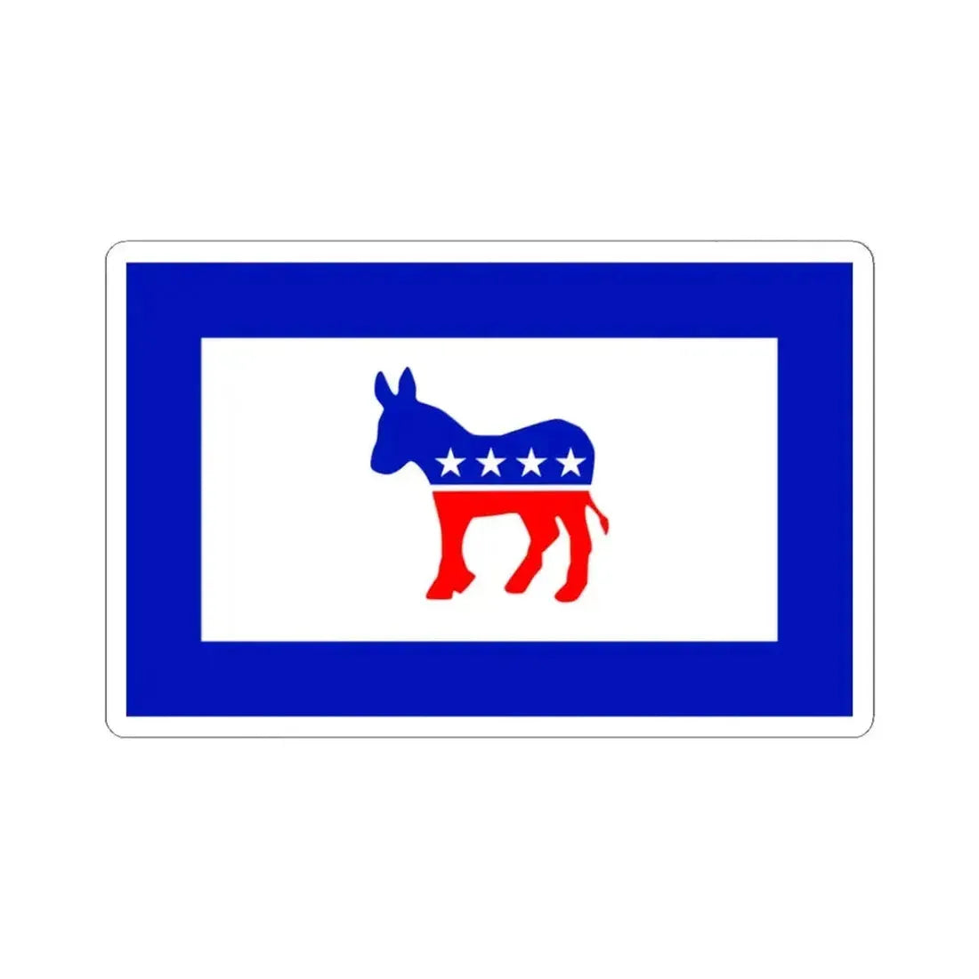 American Democratic Flag (United States) STICKER Vinyl Kiss-Cut Decal 3 Inch White - The Sticker Space