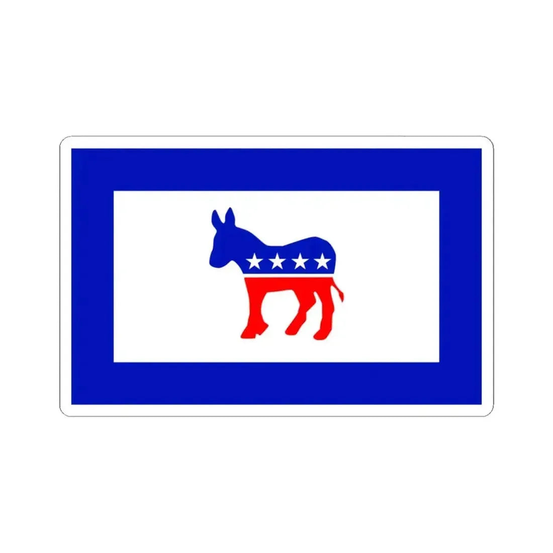 American Democratic Flag (United States) STICKER Vinyl Kiss-Cut Decal 4 Inch White - The Sticker Space