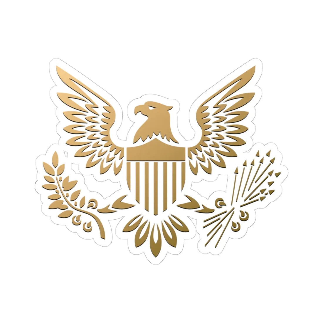 American eagle icon (United States) (Coat of Arms) STICKER Vinyl Kiss-Cut Decal 4 Inch White - The Sticker Space