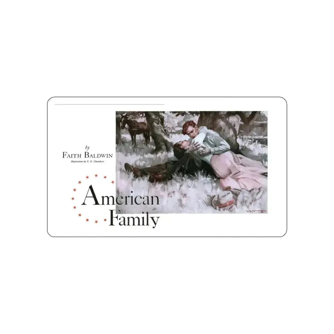 American Family, Cosmopolitan, November 1934 (Magazine Illustration) STICKER Vinyl Die-Cut Decal - The Sticker Space