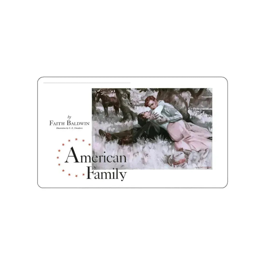 American Family, Cosmopolitan, November 1934 (Magazine Illustration) STICKER Vinyl Die-Cut Decal White Die-Cut 5 Inch - The Sticker Space