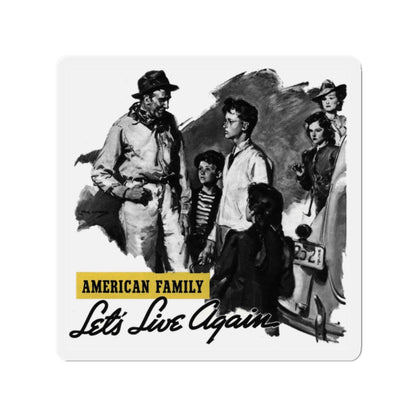 American Family Let's Live Again, Liberty magazine, July 15, 1939 (Magazine Illustration) Refrigerator Magnet-2" x 2"-The Sticker Space