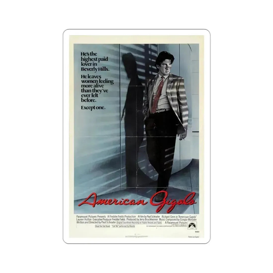American Gigolo 1980 Movie Poster STICKER Vinyl Die-Cut Decal 3 Inch - The Sticker Space