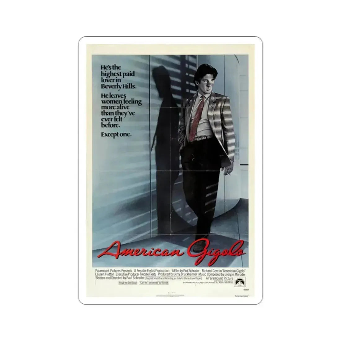 American Gigolo 1980 Movie Poster STICKER Vinyl Die-Cut Decal - The Sticker Space