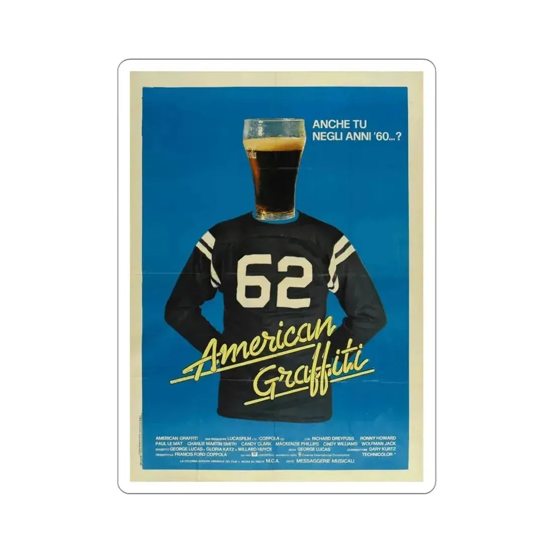 American Graffiti 1973 3 Movie Poster STICKER Vinyl Die-Cut Decal 4 Inch - The Sticker Space