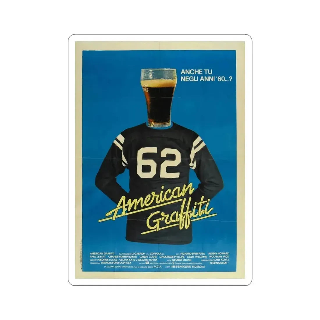 American Graffiti 1973 3 Movie Poster STICKER Vinyl Die-Cut Decal - The Sticker Space