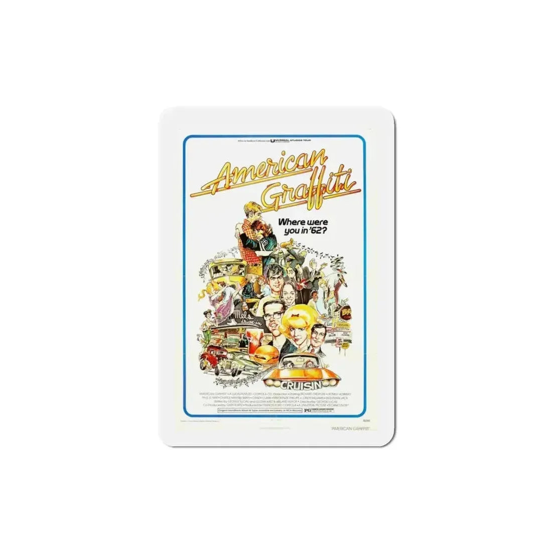 American Graffiti 1973 Movie Poster Refrigerator Magnet - The Sticker Space